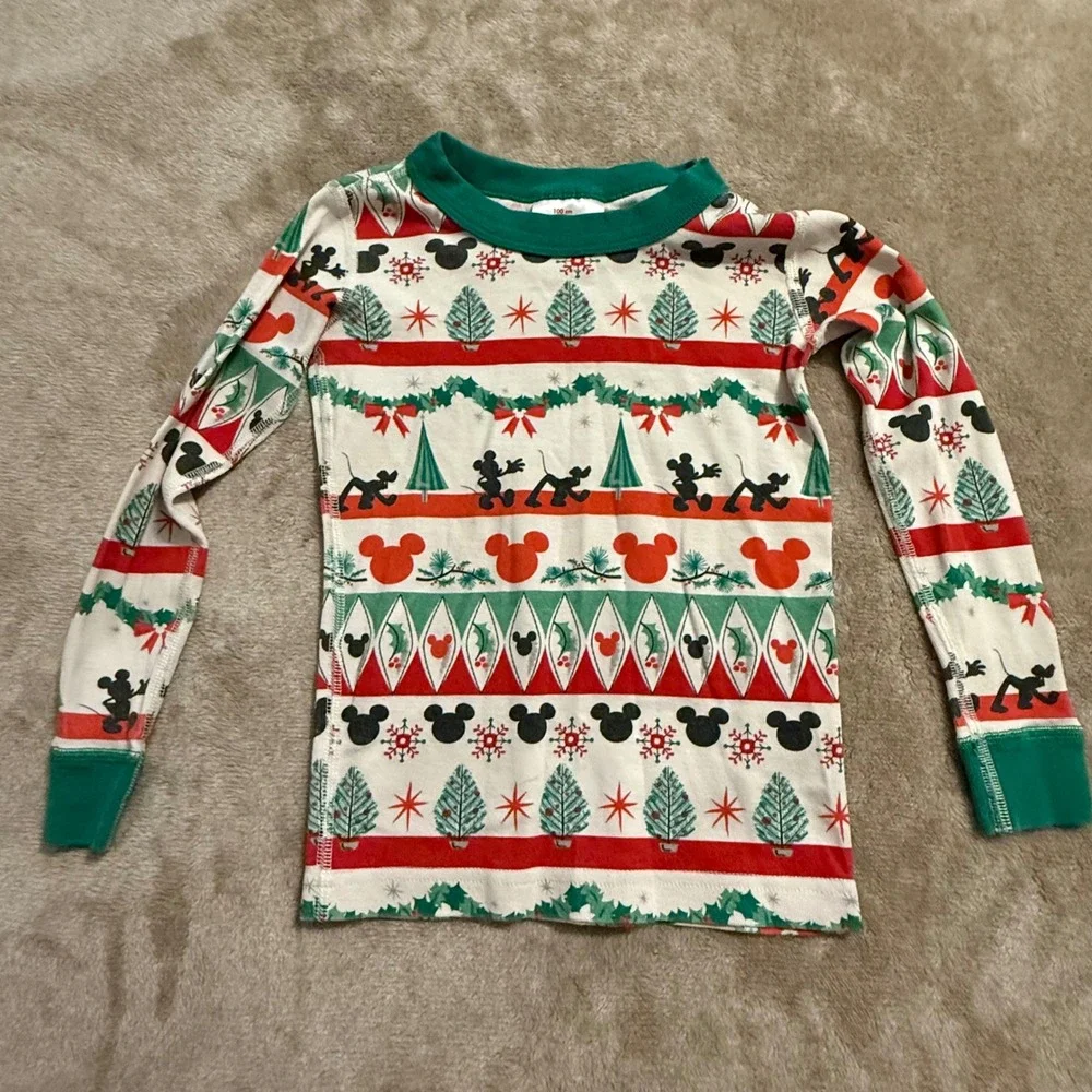 Hanna Andersson Disney Mickey Mouse Christmas Pajamas Set Kids 100cm 4 Organic